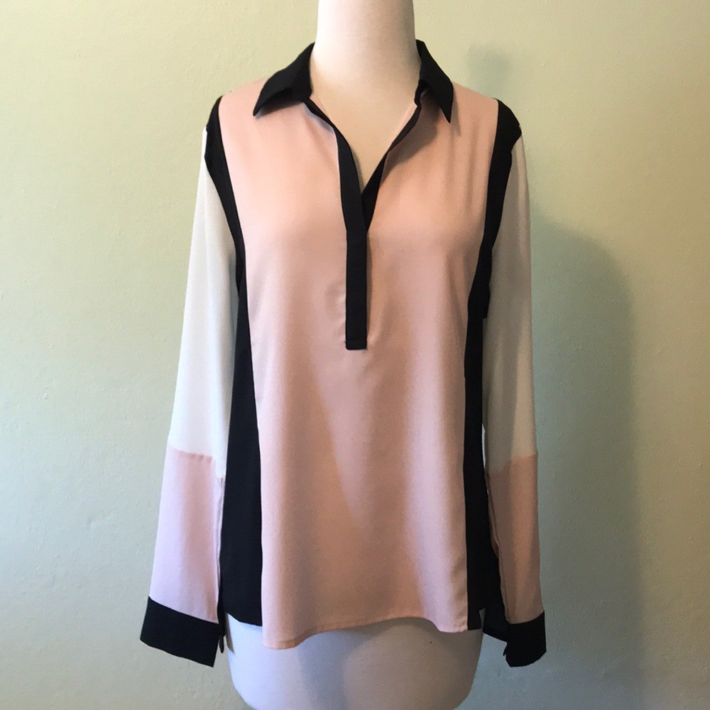 Calvin Klein Pink/Black/White Blouse